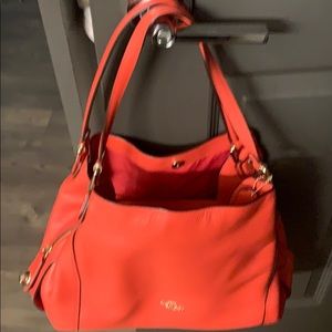 Orange Coach Tote and Wallet